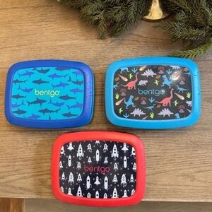 Set of 3 Bentgo lunch boxes (Dino, Rocket, & Shark)